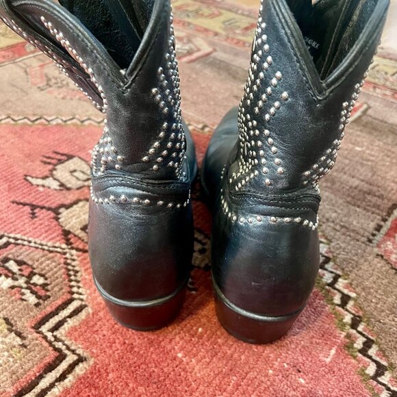 Frye Women's Billy Stud Short Western Boot Black Size 7.5 - Picture 6 of 7